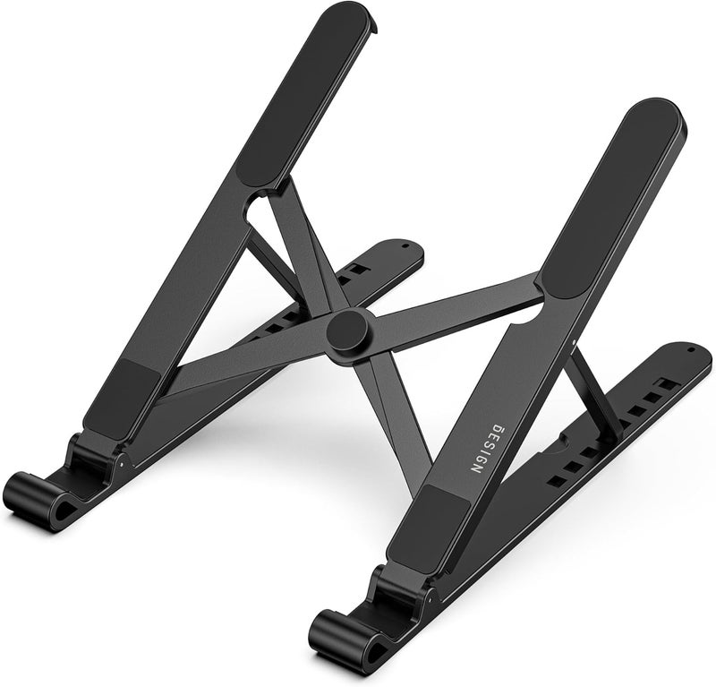 BESIGN LS01 Pro Ergonomic Laptop Stand, Plastic Laptop Riser, Portable and Adjustable Notebook Computer Holder Compatible with 10-14" Laptops (Black) - Image 2